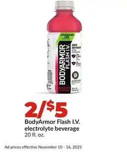 Hy-Vee BodyArmor Flash I.V. electrolyte beverage offer