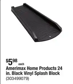 The Home Depot Amerimax Home Products 24 in. Black Vinyl Splash Block offer