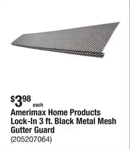 The Home Depot Amerimax Home Products Lock-In 3 ft. Black Metal Mesh Gutter Guard offer