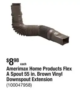 The Home Depot Amerimax Home Products Flex A Spout 55 in. Brown Vinyl Downspout Extension offer