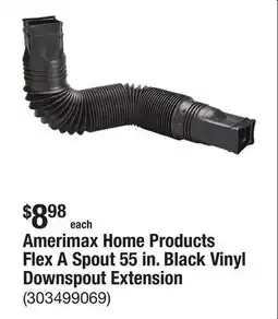 The Home Depot Amerimax Home Products Flex A Spout 55 in. Black Vinyl Downspout Extension offer