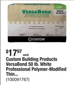 The Home Depot Custom Building Products VersaBond 50 lb. White Professional Polymer-Modified Thinset Mortar offer