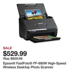 Office Depot Epson FastFoto FF-680W High-Speed Wireless Desktop Photo Scanner offer