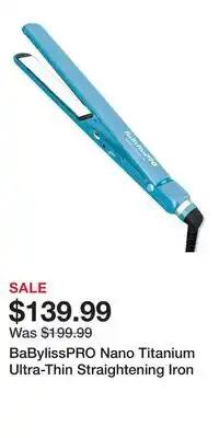 Ulta Beauty BaBylissPRO Nano Titanium Ultra-Thin Straightening Iron offer