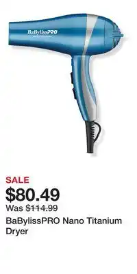 Ulta Beauty BaBylissPRO Nano Titanium Dryer offer