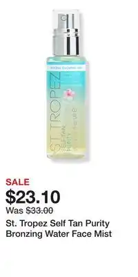 Ulta Beauty St. Tropez Self Tan Purity Bronzing Water Face Mist offer