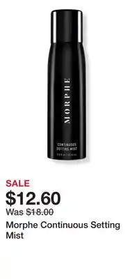 Ulta Beauty Morphe Continuous Setting Mist offer