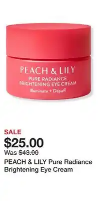 Ulta Beauty PEACH & LILY Pure Radiance Brightening Eye Cream offer