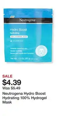 Ulta Beauty Neutrogena Hydro Boost Hydrating 100% Hydrogel Mask offer