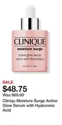 Ulta Beauty Cliniqu Moisture Surge Active Glow Serum with Hyaluronic Acid offer