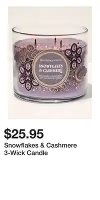 Bath & Body Works Snowflakes & Cashmere 3-Wick Candle offer