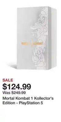 Game Stop Mortal Kombat 1 Kollector's Edition - PlayStation 5 offer