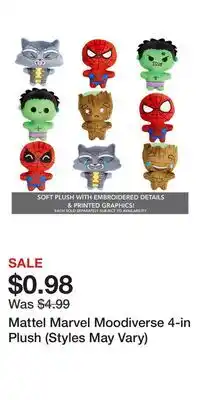 Game Stop Mattel Marvel Moodiverse 4-in Plush (Styles May Vary) offer