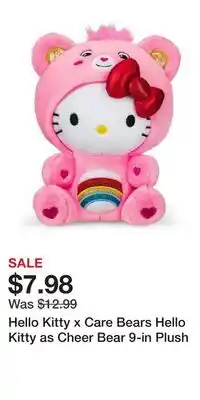 Game Stop Hello Kitty x Care Bears Hello Kitty as Cheer Bear 9-in Plush offer