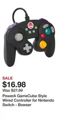 Game Stop PowerA GameCube Style Wired Controller for Nintendo Switch - Bowser offer