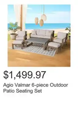Costco Agio Valmar 6-piece Outdoor Patio Seating Set offer