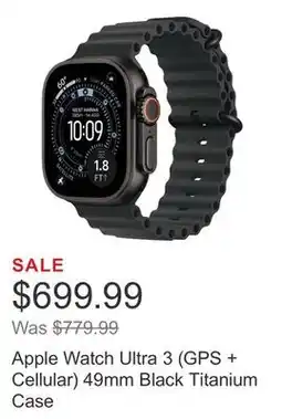 Costco Apple Watch Ultra 3 (GPS + Cellular) 49mm Black Titanium Case offer