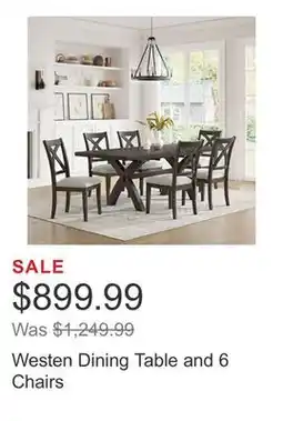 Costco Westen Dining Table and 6 Chairs offer