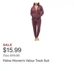 Costco Felina Women's Velour Track Suit offer