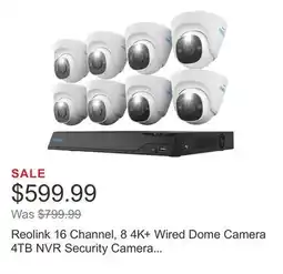 Costco Reolink 16 Channel, 8 4K+ Wired Dome Camera 4TB NVR Security Camera System offer