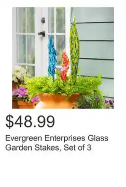 Costco Evergreen Enterprises Glass Garden Stakes, Set of 3 offer
