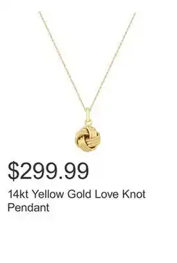 Costco 14kt Yellow Gold Love Knot Pendant offer
