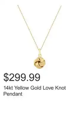 Costco 14kt Yellow Gold Love Knot Pendant offer