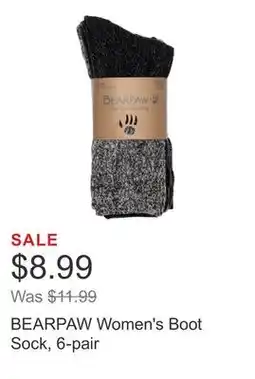 Costco BEARPAW Women's Boot Sock, 6-pair offer