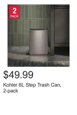 Costco Kohler 6L Step Trash Can, 2-pack offer