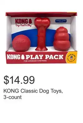 Costco KONG Classic Dog Toys, 3-count offer