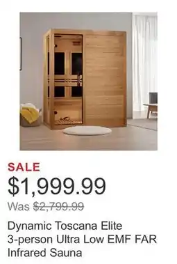 Costco Dynamic Toscana Elite 3-person Ultra Low EMF FAR Infrared Sauna offer