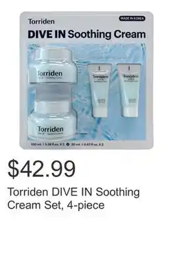 Costco Torriden DIVE IN Soothing Cream Set, 4-piece offer