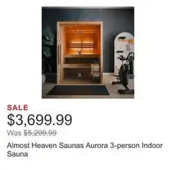 Costco Almost Heaven Saunas Aurora 3-person Indoor Sauna offer