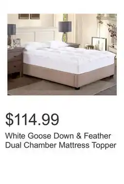 Costco White Goose Down & Feather Dual Chamber Mattress Topper offer