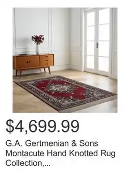 Costco G.A. Gertmenian & Sons Montacute Hand Knotted Rug Collection, Diamond Medallion Redfield Red offer