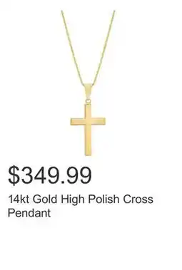 Costco 14kt Gold High Polish Cross Pendant offer