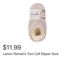 Costco Lemon Women's Turn Cuff Slipper Sock offer