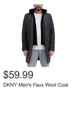 Costco DKNY Men's Faux Wool Coat offer