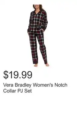Costco Vera Bradley Women's Notch Collar PJ Set offer
