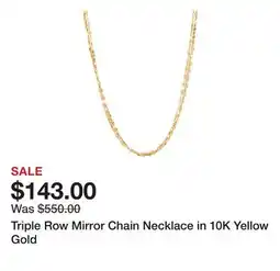 Belk Triple Row Mirror Chain Necklace in 10K Yellow Gold offer