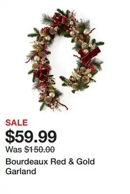 Belk Bourdeaux Red & Gold Garland offer