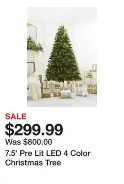 Belk 7.5' Pre Lit LED 4 Color Christmas Tree offer