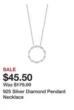 Belk 925 Silver Diamond Pendant Necklace offer