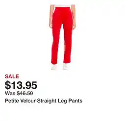 Belk Petite Velour Straight Leg Pants offer