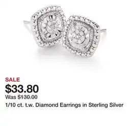 Belk 1/10 ct. t.w. Diamond Earrings in Sterling Silver offer