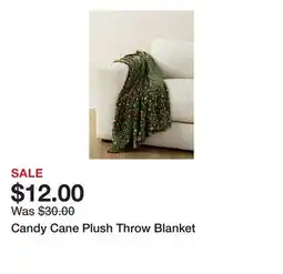 Belk Candy Cane Plush Throw Blanket offer