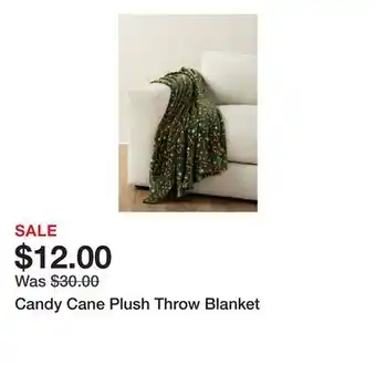 Belk Candy Cane Plush Throw Blanket offer