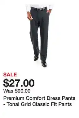 Belk Premium Comfort Dress Pants - Tonal Grid Classic Fit Pants offer