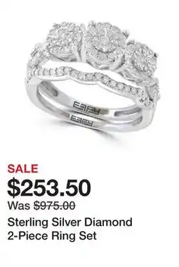 Belk Sterling Silver Diamond 2-Piece Ring Set offer