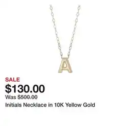 Belk Initials Necklace in 10K Yellow Gold offer